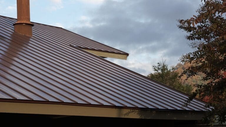 brown metal roof