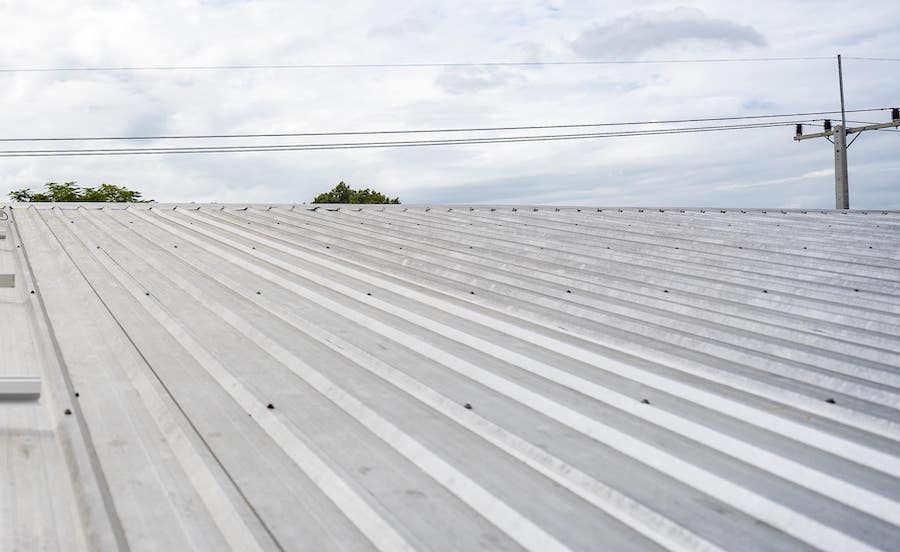 metal roof on a commercial building.