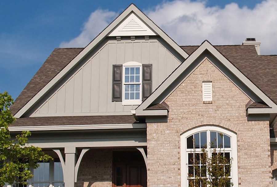 Home with different types of siding
