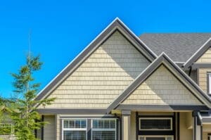 Exterior view of a suburban home under clear sky
